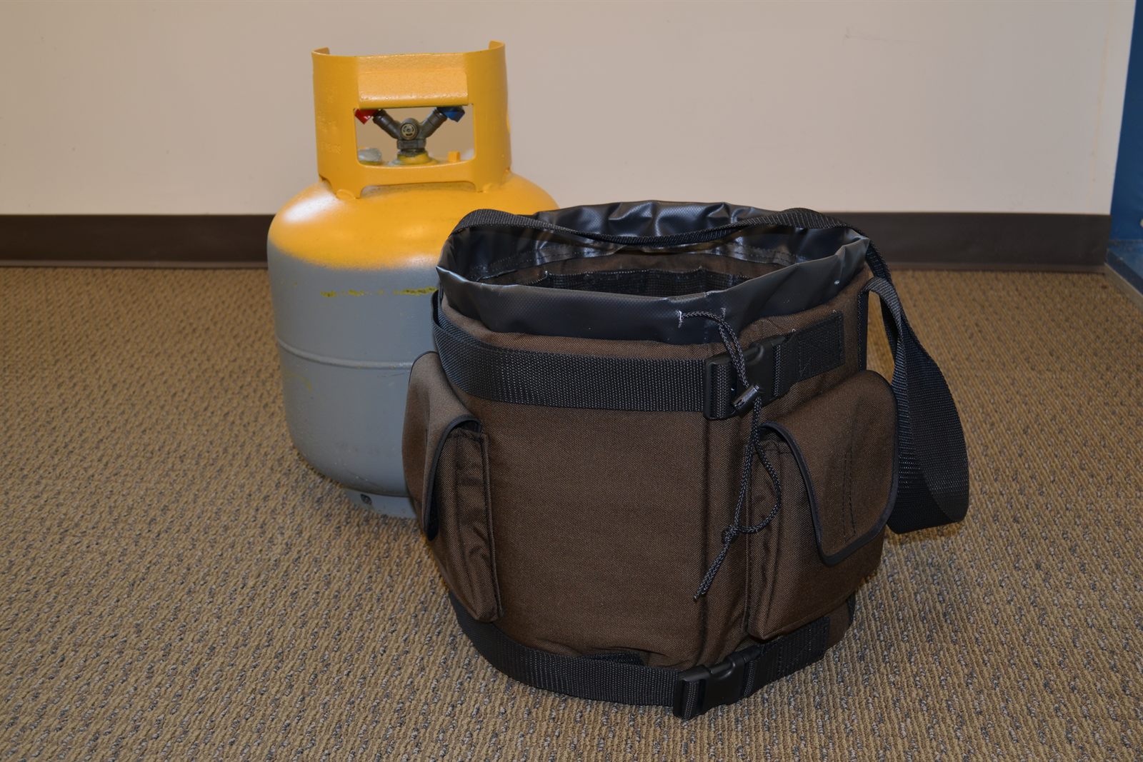 A close-up of the Tank Cooler showing its durable construction and insulation